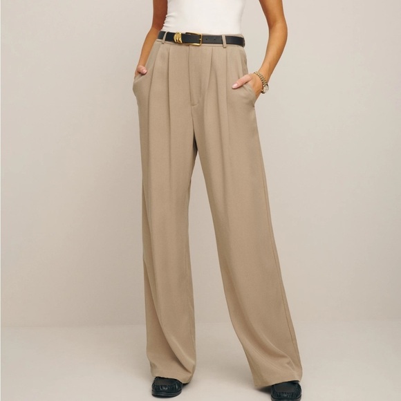 REFORMATION Mason High Waist Wide Leg Trouser - Picture 2 of 9